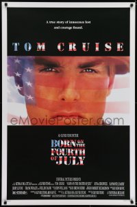 6r126 BORN ON THE FOURTH OF JULY 1sh 1989 Oliver Stone, great patriotic image of Tom Cruise!