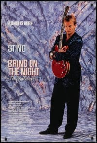 6r141 BRING ON THE NIGHT teaser 1sh 1985 great full-length image of Sting with guitar, Michael Apted