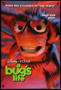 6r150 BUG'S LIFE teaser DS 1sh 1998 Walt Disney Pixar CG cartoon, c/u of grasshopper!