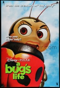 6r149 BUG'S LIFE teaser DS 1sh 1998 Walt Disney Pixar CG cartoon, c/u ladybug!