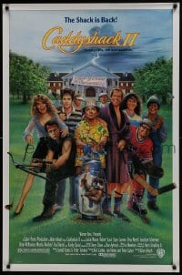 6r155 CADDYSHACK 2 1sh 1988 art of golfers Robert Stack, Chevy Chase & Dan Aykroyd by C. Ramsey!