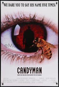 6r157 CANDYMAN 1sh 1992 Clive Barker, creepy close-up image of bee in eyeball!