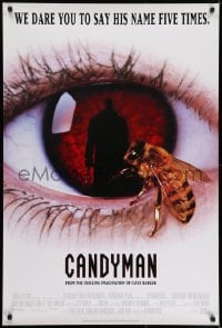 6r158 CANDYMAN int'l 1sh 1992 Clive Barker, creepy close-up image of bee in eyeball!