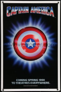 6r160 CAPTAIN AMERICA teaser 1sh 1990 Marvel Comics superhero, cool image of shield!