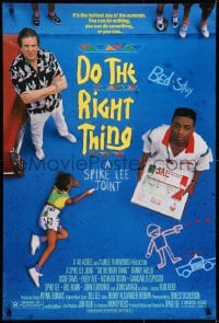 6r258 DO THE RIGHT THING DS 1sh 1989 Spike Lee, Danny Aiello, girl scribbling with sidewalk chalk!