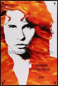 6r261 DOORS teaser DS 1sh 1990 cool image of Val Kilmer as Jim Morrison, directed by Oliver Stone!