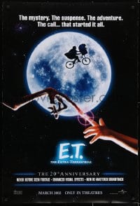 6r269 E.T. THE EXTRA TERRESTRIAL teaser DS 1sh R2002 Drew Barrymore, Spielberg, bike over the moon!