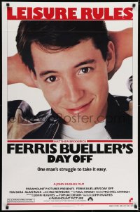 6r306 FERRIS BUELLER'S DAY OFF 1sh 1986 c/u of Matthew Broderick in John Hughes teen classic!