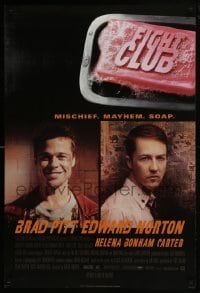 6r309 FIGHT CLUB style A advance DS 1sh 1999 portraits of Edward Norton and Brad Pitt & bar of soap!