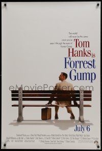 6r321 FORREST GUMP int'l advance 1sh 1994 Tom Hanks sits on bench, Robert Zemeckis classic!