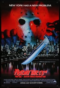 6r327 FRIDAY THE 13th PART VIII advance 1sh 1989 Jason Takes Manhattan, NYC has a new problem!