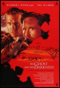 6r337 GHOST & THE DARKNESS advance DS 1sh 1996 hunters Val Kilmer & Michael Douglas!