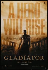 6r348 GLADIATOR teaser DS 1sh 2000 a hero will rise, Russell Crowe, directed by Ridley Scott!