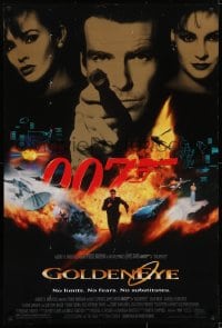 6r356 GOLDENEYE 1sh 1995 cast image of Pierce Brosnan as Bond, Isabella Scorupco, Famke Janssen!