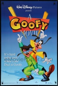 6r361 GOOFY MOVIE DS 1sh 1995 Walt Disney, it's hard to be cool when your dad is Goofy, blue style!