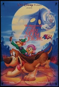 6r367 GREAT MOUSE DETECTIVE DS 1sh R1992 Walt Disney's crime-fighting Sherlock Holmes rodent cartoon!