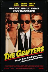 6r372 GRIFTERS 1sh 1990 John Cusack, Annette Bening & Anjelica Huston!