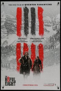 6r395 HATEFUL EIGHT teaser DS 1sh 2015 great image of Kurt Russell and Jennifer Jason Leigh!