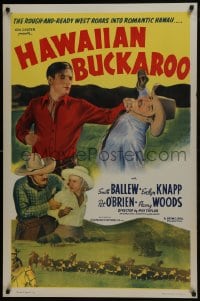 6r396 HAWAIIAN BUCKAROO 1sh R1940s great western montage of images of cowboy Smith Ballew!