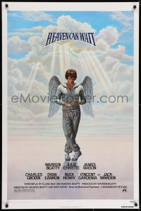 6r398 HEAVEN CAN WAIT 1sh 1978 Birney Lettick art of angel Warren Beatty, football!