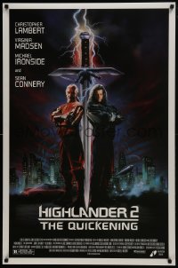 6r405 HIGHLANDER 2 1sh 1991 different image of immortal Christopher Lambert with sword!