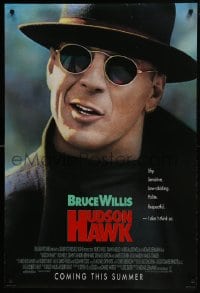 6r418 HUDSON HAWK advance DS 1sh 1991 Michael Lehmann directed, Bruce Willis as singing thief!