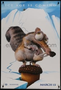 6r430 ICE AGE style A teaser DS 1sh 2002 prehistoric sub-zero CGI cartoon, Scrat standing on acorn!