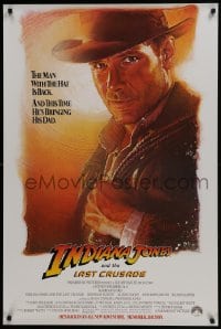 6r441 INDIANA JONES & THE LAST CRUSADE advance 1sh 1989 Ford over white background by Drew Struzan!