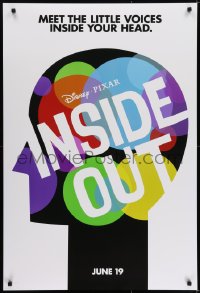 6r446 INSIDE OUT advance DS 1sh 2015 Walt Disney, Pixar, the voices inside your head, profile art!