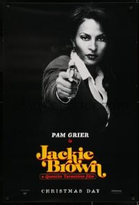 6r456 JACKIE BROWN teaser 1sh 1997 Quentin Tarantino, cool image of Pam Grier in title role!