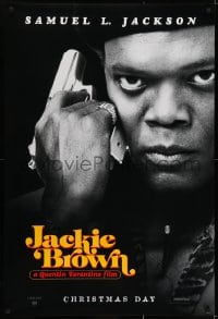 6r458 JACKIE BROWN teaser 1sh 1997 Quentin Tarantino, cool image of Samuel L. Jackson with gun!