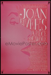 6r466 JOAN RIVERS A PIECE OF WORK 1sh 2010 Carson, Carlin, Trump, cool profile portrait artwork!