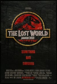 6r473 JURASSIC PARK 2 advance DS 1sh 1997 Steven Spielberg, classic logo with T-Rex over red background!