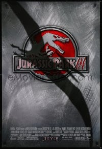 6r474 JURASSIC PARK 3 advance DS 1sh 2001 cool red logo with Spinosaurus under Pterodactyl shadow!