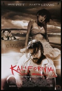 6r480 KALIFORNIA 1sh 1993 bearded Brad Pitt, sexy Juliette Lewis, David Duchovny