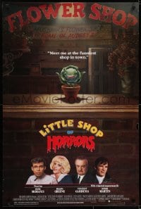 6r539 LITTLE SHOP OF HORRORS 1sh 1986 artwork of carnivorous plant, Rick Moranis, Steve Martin!