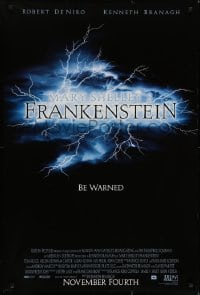 6r582 MARY SHELLEY'S FRANKENSTEIN advance DS 1sh 1994 Kenneth Branagh, Robert De Niro, be warned!