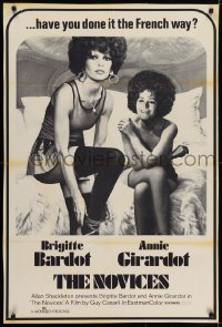 6r647 NOVICES 1sh 1975 great image of sexy Brigitte Bardot & Annie Girardot!