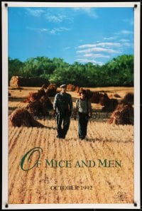 6r652 OF MICE & MEN teaser DS 1sh 1992 Gary Sinise & John Malkovich in John Steinbeck's classic!