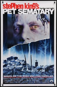 6r678 PET SEMATARY 1sh 1989 Stephen King's best selling thriller, cool graveyard image!