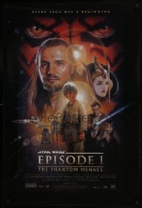 6r681 PHANTOM MENACE style B fan club 1sh 1999 George Lucas, Star Wars Episode I, Drew Struzan art!