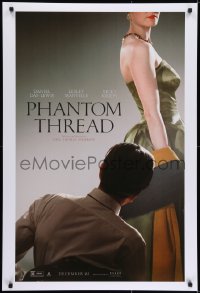 6r683 PHANTOM THREAD teaser DS 1sh 2017 Day-Lewis, sexiest Vicki Krieps wearing green dress, rated!