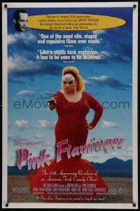 6r684 PINK FLAMINGOS DS 1sh R1997 Divine, Mink Stole, John Waters, proud to recycle their trash!