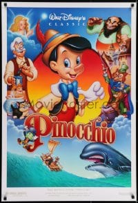 6r685 PINOCCHIO DS 1sh R1992 images from Disney classic fantasy cartoon!