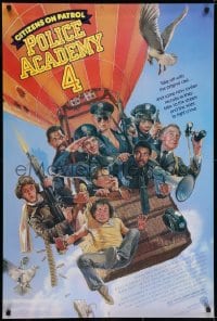 6r694 POLICE ACADEMY 4 1sh 1987 Steve Guttenberg, Sharon Stone, Drew Struzan art!