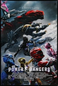 6r698 POWER RANGERS advance DS 1sh 2017 Bryan Cranston, go go, great sci-fi image, it's morphin time!