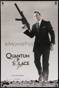 6r715 QUANTUM OF SOLACE teaser 1sh 2008 Daniel Craig as Bond with H&K submachine gun!