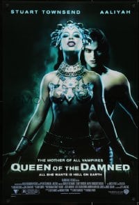 6r717 QUEEN OF THE DAMNED 1sh 2001 close up of sexy vampire Aaliyah & Stuart Townsend!