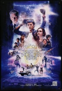 6r727 READY PLAYER ONE advance DS 1sh 2018 montage of stars, Steven Spielberg directed!