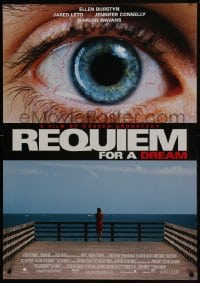 6r733 REQUIEM FOR A DREAM DS 1sh 2000 addicts Jared Leto & Jennifer Connelly, cool eye image!